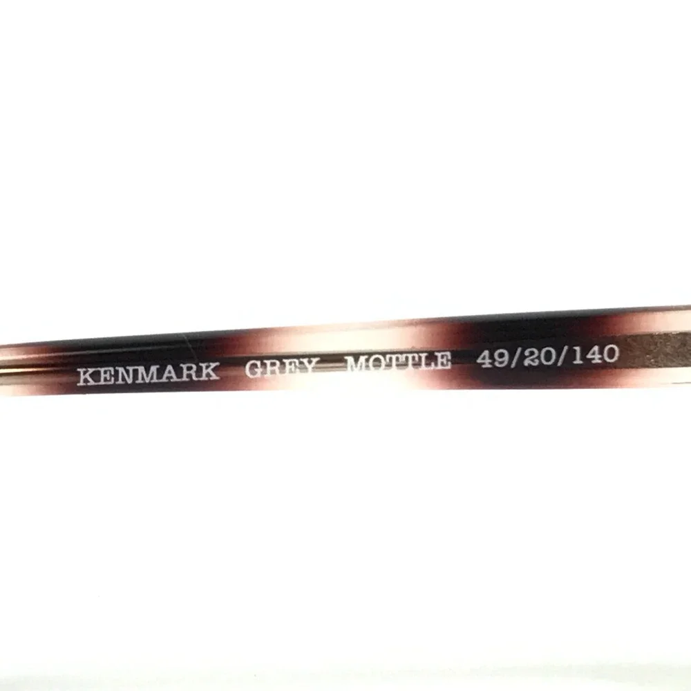 Kenmark Sunglasses REGGIE GREY MOTTLE Brown Pink Round Frames w/ Green Lenses